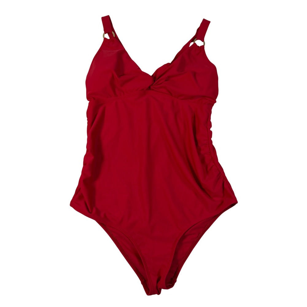 Seraphine Maternity One Piece Swimsuit Women S Red Excellent Twist Front Ruched